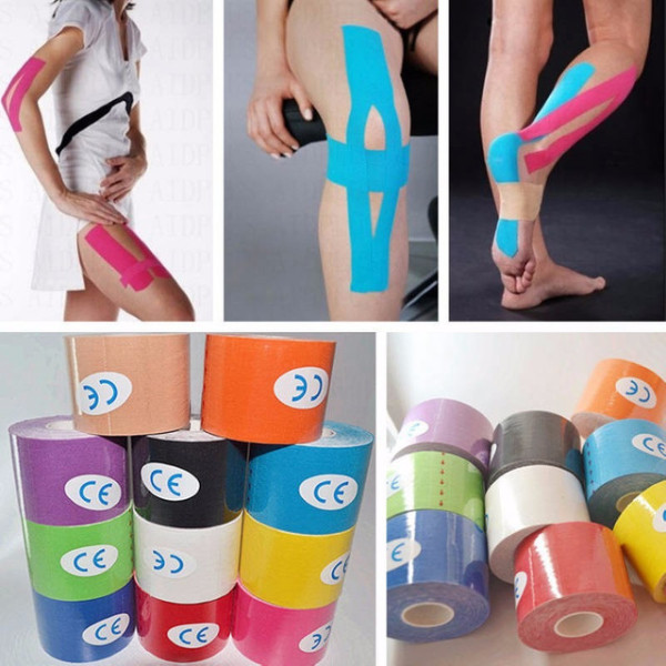 Кинезио тейп EasyFit для спорта и реабилитации черного цвета