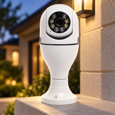 Панорамная IP-камера видеонаблюдения WIFI 2DUAL LENS LAMP Camera с обзором 360 градусов и датчиком движения дл