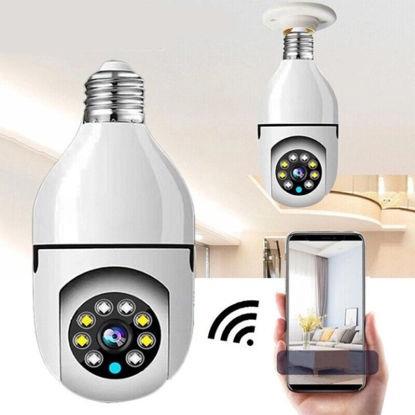Панорамная IP-камера видеонаблюдения WIFI 2DUAL LENS LAMP Camera с обзором 360 градусов и датчиком движения дл