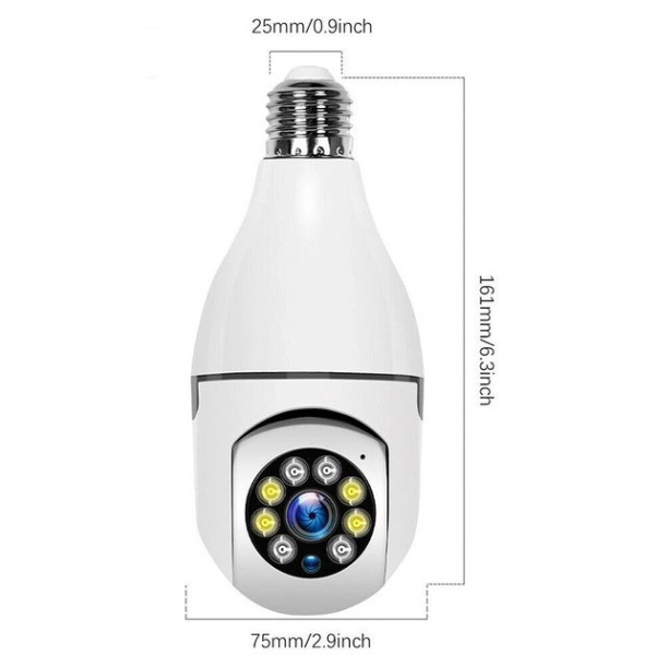 Панорамная IP-камера видеонаблюдения WIFI 2DUAL LENS LAMP Camera с обзором 360 градусов и датчиком движения дл