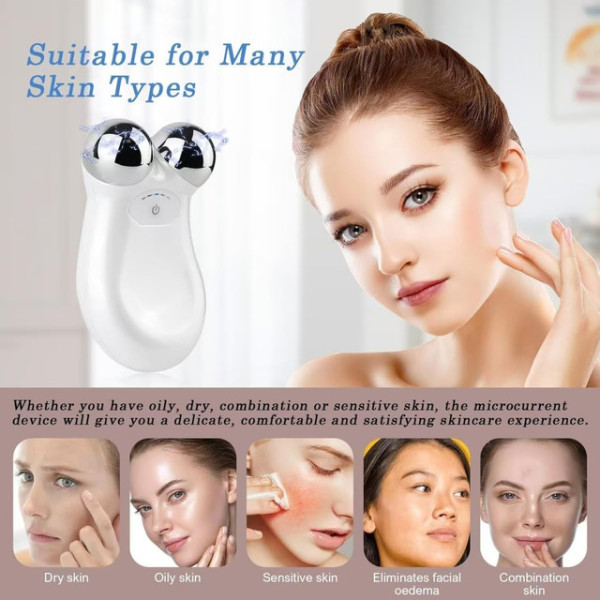 Ручной массажер Micro Current Skin TS-5504 с вибрацией и аккумуляторным питанием для лица с USB зарядкой