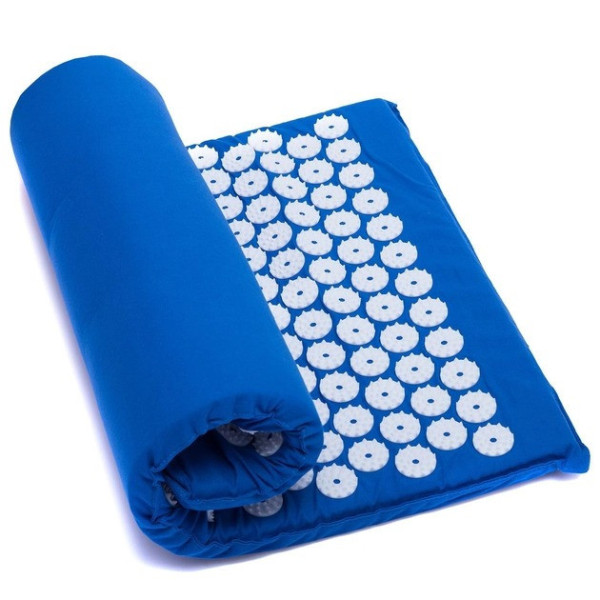 Массажный коврик с валиком Acupressure Mat для снятия стресса и уменьшения боли прямоугольной формы