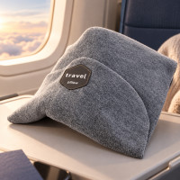 Подушка-шарф Travel Pillow для сна в транспорте и путешествий, поддержка головы и шеи, серая