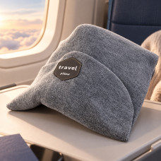 Подушка-шарф Travel Pillow для сна в транспорте и путешествий, поддержка головы и шеи, серая