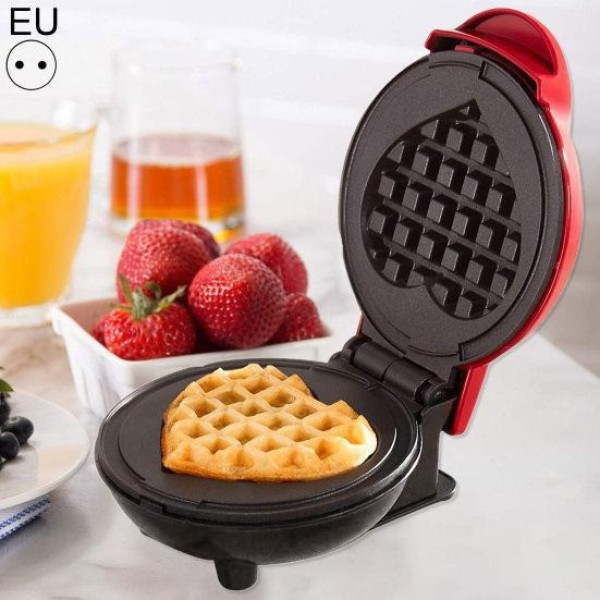 Мини-вафельница с антипригарным покрытием в форме сердца Waffle Maker электрическая