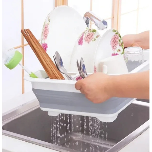 Настольная складная силиконовая сушилка для посуды Kitchen Craft