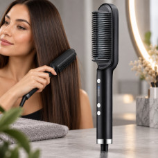 Расческа-выпрямитель для волос Hair Straightener HQT-909 B с турмалиновым и керамическим покрытием, терморегул