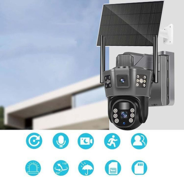 Уличная 6 МП IP камера Solar 4G PTZ TP18 с автономным питанием, цветная, с ИК и LED подсветкой, датчик движени