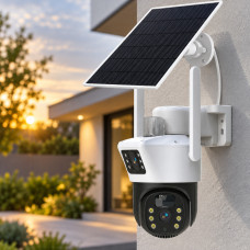 Уличная 4G IP камера видеонаблюдения V36 с автономным питанием, солнечной батареей, ИК и LED подсветкой