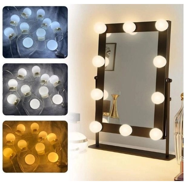 Лампочки LED для гримерного зеркала Vanity Mirror Lights, 10 шт, 3 режима свечения
