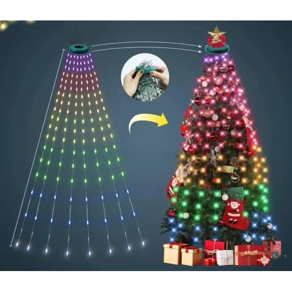 Светодиодная гирлянда 10LINE длиной 2 м с 200 лампами, RGB, USB, управление через приложение, влагозащищённая