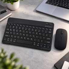 Беспроводная клавиатура и мышь AND 5370 с Bluetooth, перезаряжаемая, эргономичная, полноразмерная для ПК и ноу