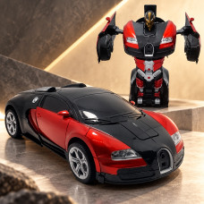 Радиоуправляемая модель машинки-трансформера Bugatti Robot Car 2в1 масштаба 1:18