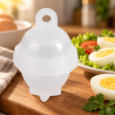 Формы для варки яиц без скорлупы Eggies, 6 штук, пластиковые с ручками, прозрачные