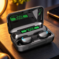 Беспроводные сенсорные наушники Bluetooth TWS F9-5 с цифровым индикатором заряда и кейсом PowerBank