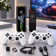 Портативная игровая консоль Game Stick X3 Plus 8K с HDMI, джойстиками, контроллером и пультом управления