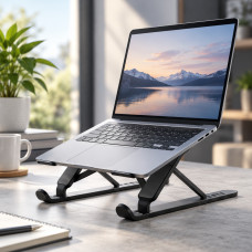 Регулируемая складная подставка для ноутбука LAPTOP STAND с пассивным охлаждением из пластика