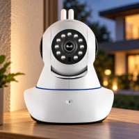 Поворотная IP камера NET Q5 с Wi-Fi и датчиком движения для уличной съёмки в режиме день/ночь, белая