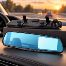 Автомобильный видеорегистратор-зеркало DVR 1388eh с двумя камерами и разрешением 1920х1080
