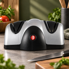 Электрическая точилка KNIFE SHARPENER для ножей и ножниц большая двойная для кухни