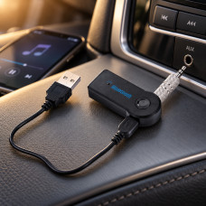 Автомобильный Bluetooth ресивер AUX BT350 с FM модулятором и адаптером 350BT