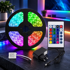 Светодиодная лента LED 3528 RGB с пультом дистанционного управления, 5 метров