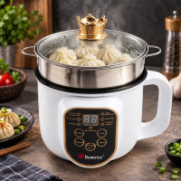 Электрическая мультиварка DOMOTEC MS-7729 с функцией пароварки и стеклянной крышкой, 1.8 л