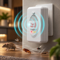 Ультразвуковой отпугиватель Pest Reject pro в розетку для мышей, кротов и насекомых, до 200 м²