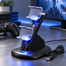 Двойная USB подставка-зарядка для джойстиков с временем зарядки 2 часа на один контроллер