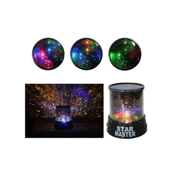 Ночник-проектор Star Master с LED лампой на батарейках, управление кнопками, корпус из пластика