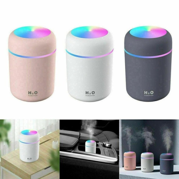 Ультразвуковой увлажнитель воздуха H2O Colorful HUMIDIFIER USB с подсветкой, 300 мл