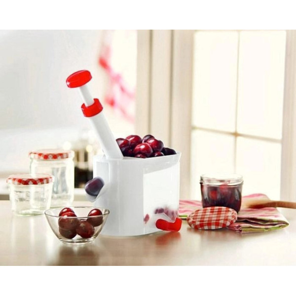 Машинка Helfer Hoff Cherry and olive corer для удаления косточек из вишни и черешни с ёмкостью для сбора