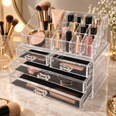 Настольный акриловый органайзер для косметики Cosmetic Storage Box