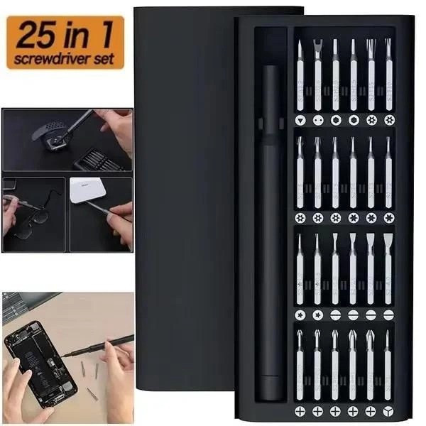 Набор отверток для ремонта телефонов 25 в 1 с магнитными битами Torx Hex Precision DIY и кейсом