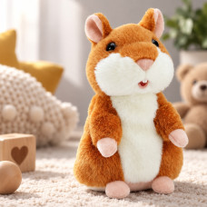 Мягкая игрушка хомяк-повторюшка Woody Time Brown с функцией повторения слов и звуков