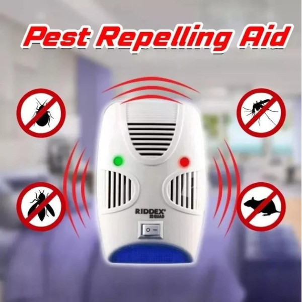 Ультразвуковой и электромагнитный отпугиватель грызунов и насекомых Pest Repelling Aid для помещений от сети 2