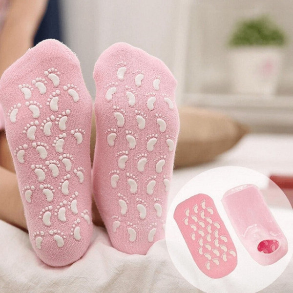Увлажняющие гелевые носочки SPA Gel Socks с заживляющим эффектом, гипоаллергенные для ступней