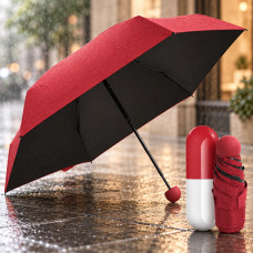 Складной механический мини зонт Capsule Umbrella в футляре без принтов