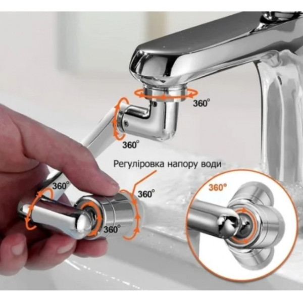 Аэратор насадка на кран для смесителя Faucet splash head с поворотной головкой 1080 градусов и двумя режимами