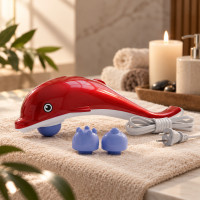 Массажер для тела Dolphin Massager с 3 насадками для антицеллюлитного, вибрационного и разминающего массажа, п