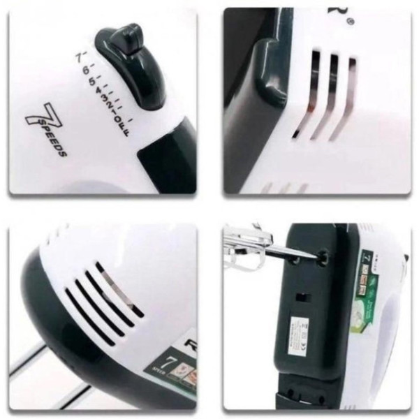 Ручной миксер Domotec R 6633B с 7 скоростями и 2 насадками, питание от сети 220В